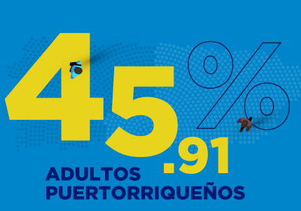 45.91% Adultos Puertorriqueños